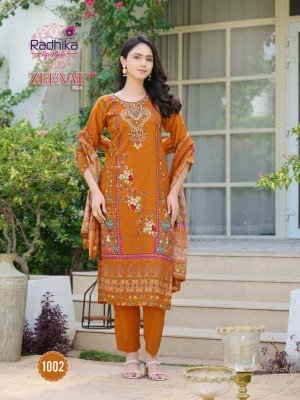 Radhika Lifestyle Zeenat Vol 1 Heavy Pure Cotton Digital Print Suit Set with Hand Work Top, Pant And Dupatta Wholesale kurtis catalogs