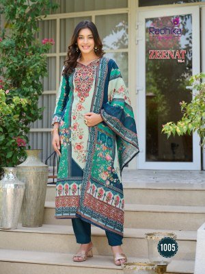 Radhika Lifestyle Zeenat Vol 1 Heavy Pure Cotton Digital Print Suit Set with Hand Work Top, Pant And Dupatta Wholesale kurtis catalogs