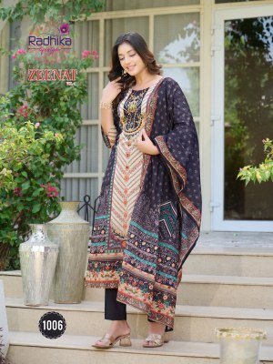 Radhika Lifestyle Zeenat Vol 1 Heavy Pure Cotton Digital Print Suit Set with Hand Work Top, Pant And Dupatta Wholesale kurtis catalogs