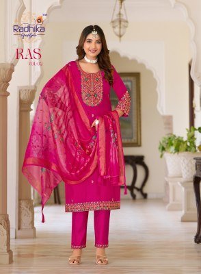 Radhika Raas Vol 2 Kurti Pant Dupatta Set Wholesale Price  readymade suit catalogs