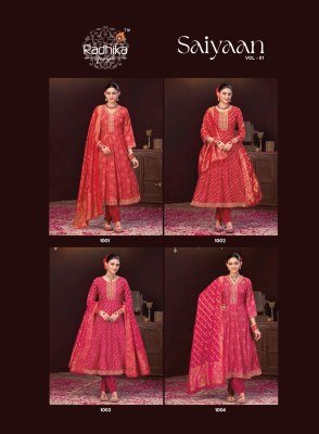 Radhika Saiyaan Vol 1 Kurti Pant with Dupatta Berlin Silk Embroidered with Jacquard Banaras Dupatta Wholesale kurti pant with dupatta Catalogs