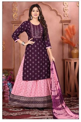 Radhika vol  2 by Kinti Rayon Straight cut Kurti skirt dupatta set wholesale Kurti catalogue   kurtis catalogs