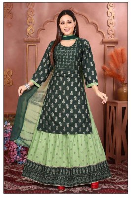 Radhika vol  2 by Kinti Rayon Straight cut Kurti skirt dupatta set wholesale Kurti catalogue   kurtis catalogs