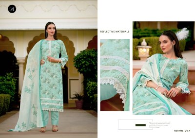 Raha by Belliza Pure Cotton Digital printed lace work dress material catalogue at low price salwar kameez catalogs