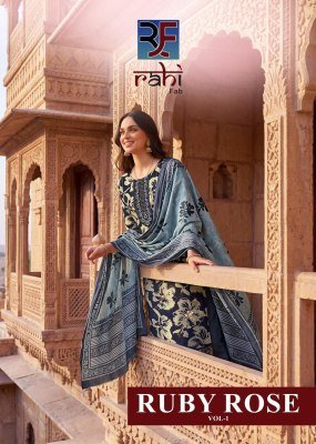 Rahi Fab Ruby Rose V-1 Organic Printed Cotton Dress Material Collection wholesale catalogs