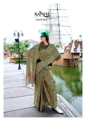 RajPath Fabrics Next Generation Pure Satin Silk Ajrakh Print Saree  wholesale catalogs