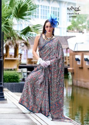 RajPath Fabrics Next Generation Pure Satin Silk Ajrakh Print Saree  sarees catalogs