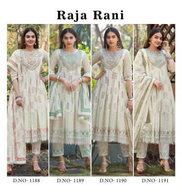 Raja rani present cotton printed heavy embroidered readymade suit catalogue at wholesale price readymade suit catalogs