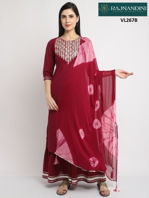 Rajnandini by Jainam pure cotton jaipuri work kurti pant and dupatta catalogue at low rate readymade suit catalogs