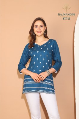 Rajnandini by Saamya reyon embroidered Solid Color Tunic with Embroidery western wear catalogue western wear catalogs