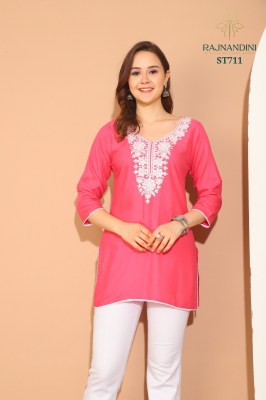 Rajnandini by Saamya reyon embroidered Solid Color Tunic with Embroidery western wear catalogue western wear catalogs