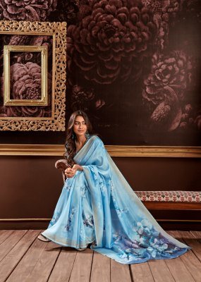 Rajpath fabric by gangotri luanch amazing floral design  pure handloom digital print saree catalog at wholesale price sarees catalogs