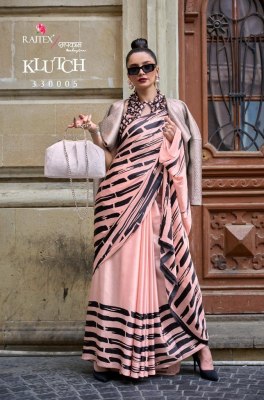 Rajtex fabrics by klutch presenting japan satin print sarees catalog by wholesale rate sarees catalogs