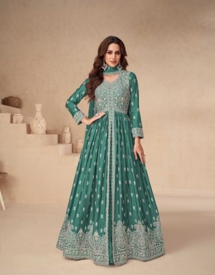 Rakhi by Aashirwad Creation Premium Chinon Silk Embroidered Suit with Skirt and Dupatta catalogue at Low Rate readymade suit catalogs