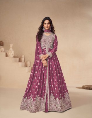 Rakhi by Aashirwad Creation Premium Chinon Silk Embroidered Suit with Skirt and Dupatta catalogue at Low Rate readymade suit catalogs