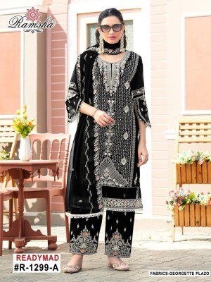 Ramsha R 1299 Elegant Georgette Embroidered Suit Set with Plazo And Georgette Embroidery Dupatta  Wholesale kurtis catalogs
