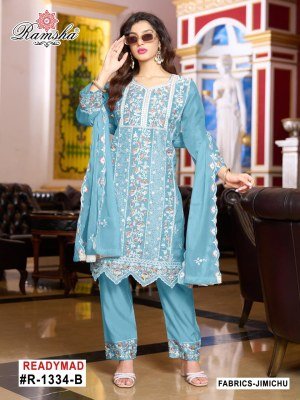 Ramsha R 1334 Premium Jimi Chu Suit Set with Stitched Silk Pants And Matching Dupatta Wholesale kurtis catalogs
