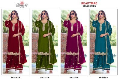 Ramsha R 1363 Stylish Fancy Top and Palazzo with Matching Dupatta Wholesale kurtis catalogs