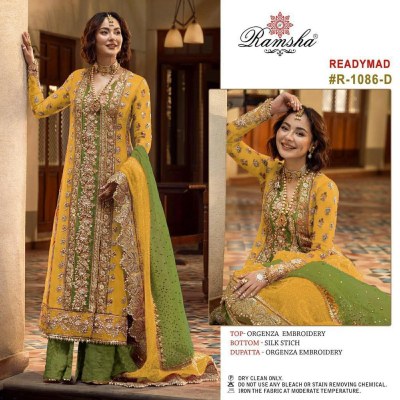 Ramsha present readymade 1086nx orgenza embroidered  designer long Pakistani suit catalogue at wholesale price readymade suit catalogs