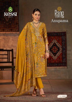 Rang Anupama Designer UnstitchedModal Muslin Silk Suit  Foil Discharge Print  Codding Work  Pant And Printed Dupatta Wholesale Rang Suit