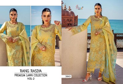 Rang Rasiya lawn vol 02 by Shree fab Pure Cotton heavy embroidered dress material catalogue at affordable rate salwar kameez catalogs