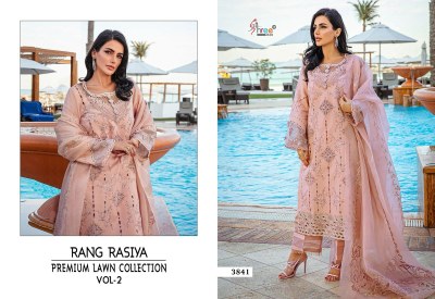 Rang Rasiya lawn vol 02 by Shree fab Pure Cotton heavy embroidered dress material catalogue at affordable rate salwar kameez catalogs