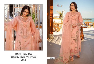 Rang Rasiya lawn vol 02 by Shree fab Pure Cotton heavy embroidered dress material catalogue at affordable rate salwar kameez catalogs