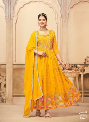 Rang rasiya Faux georgette heavy embroidered flared kurti catalogue at affordable rate fancy Anarkali suit catalogs