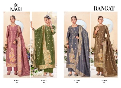 Rangat by Naari pure jequared unstitched dress material only on amavi expo salwar kameez catalogs