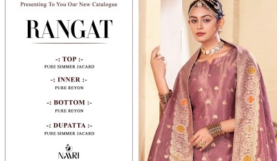 Rangat by Naari pure jequared unstitched dress material only on amavi expo salwar kameez catalogs