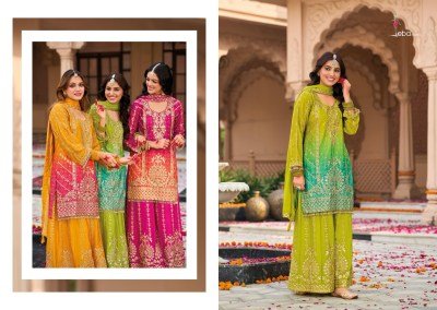 Rangeen by Eba Lifestyle Heavy Chinon digital printed Embroidered sharara suit collection fancy sharara suit Catalogs
