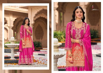 Rangeen by Eba Lifestyle Heavy Chinon digital printed Embroidered sharara suit collection fancy sharara suit Catalogs