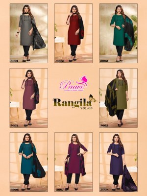 Rangila vol 3 by Paari Heavy Roman silk Neck Embroidered Readymade suit collection at affordable rate readymade suit catalogs