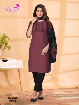 Rangila vol 3 by Paari Heavy Roman silk Neck Embroidered Readymade suit collection at affordable rate readymade suit catalogs