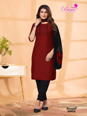 Rangila vol 3 by Paari Heavy Roman silk Neck Embroidered Readymade suit collection at affordable rate readymade suit catalogs