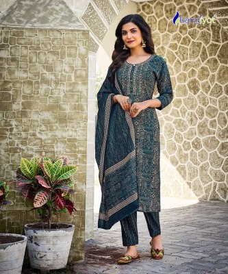 Rangjyot Anamika Modal Silk Top Pant Dupatta Set Kurti Catalogue exporter  kurtis catalogs