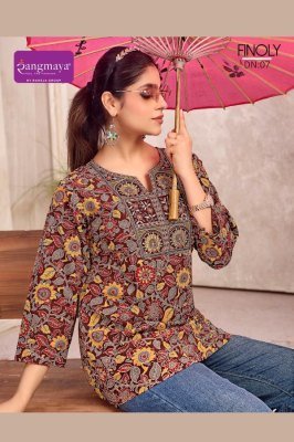 Rangmaya Finoly Cotton 60 60 Tunic Short Top for Women kurtis catalogs