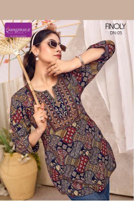 Rangmaya Finoly Cotton 60 60 Tunic Short Top for Women kurtis catalogs