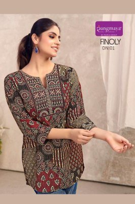 Rangmaya Finoly Cotton 60 60 Tunic Short Top for Women kurtis catalogs