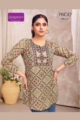 Rangmaya Finoly Cotton 60 60 Tunic Short Top for Women kurtis catalogs