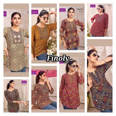 Rangmaya Finoly Cotton 60 60 Tunic Short Top for Women kurtis catalogs