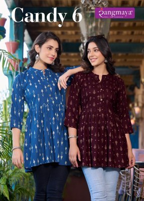 Rangmaya by Candy vol 6 fancy trandi short kurti catalogue at affordable rate western wear catalogs