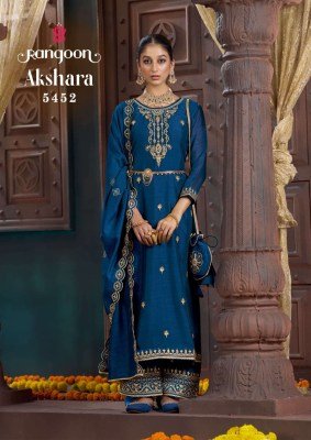 Rangoon Akshara Silk 3 Piece Set kurti pant with dupatta with Fancy Work Lace Pant And Heavy Silk Dupatta Wholesale kurti pant with dupatta Catalogs