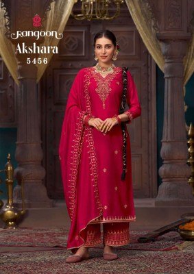 Rangoon Akshara Silk 3 Piece Set kurti pant with dupatta with Fancy Work Lace Pant And Heavy Silk Dupatta Wholesale kurti pant with dupatta Catalogs