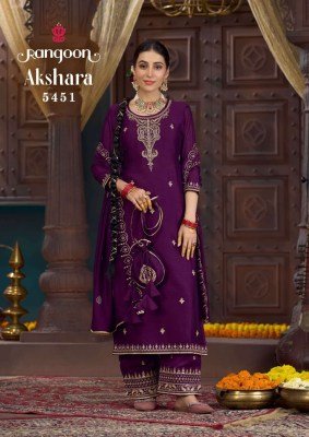 Rangoon Akshara Silk 3 Piece Set kurti pant with dupatta with Fancy Work Lace Pant And Heavy Silk Dupatta Wholesale kurti pant with dupatta Catalogs