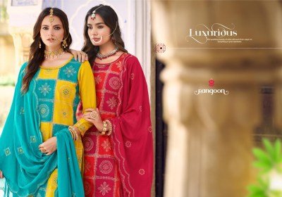 Rangoon Albeli Vol 2 Silk Kurti Set Fancy Work Top with Inner Lace Pant And  Embroidered Silk Dupatta Wholesale kurti pant with dupatta Catalogs