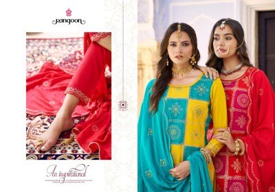 Rangoon Albeli Vol 2 Silk Kurti Set Fancy Work Top with Inner Lace Pant And  Embroidered Silk Dupatta Wholesale kurti pant with dupatta Catalogs