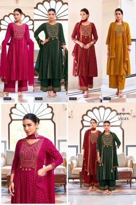 Rangoon Angel Rayon Embroidered Kurti Set with Mirror Work & Naznin Dupatta (M–3XL) readymade suit catalogs