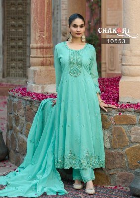 Rangoon Chakori Anarkali Kurti Pant Set with Chanderi Dupatta (M–3XL) fancy Anarkali suit catalogs