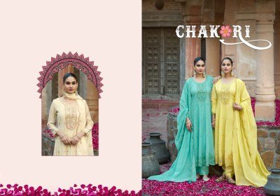 Rangoon Chakori Anarkali Kurti Pant Set with Chanderi Dupatta (M–3XL) fancy Anarkali suit catalogs